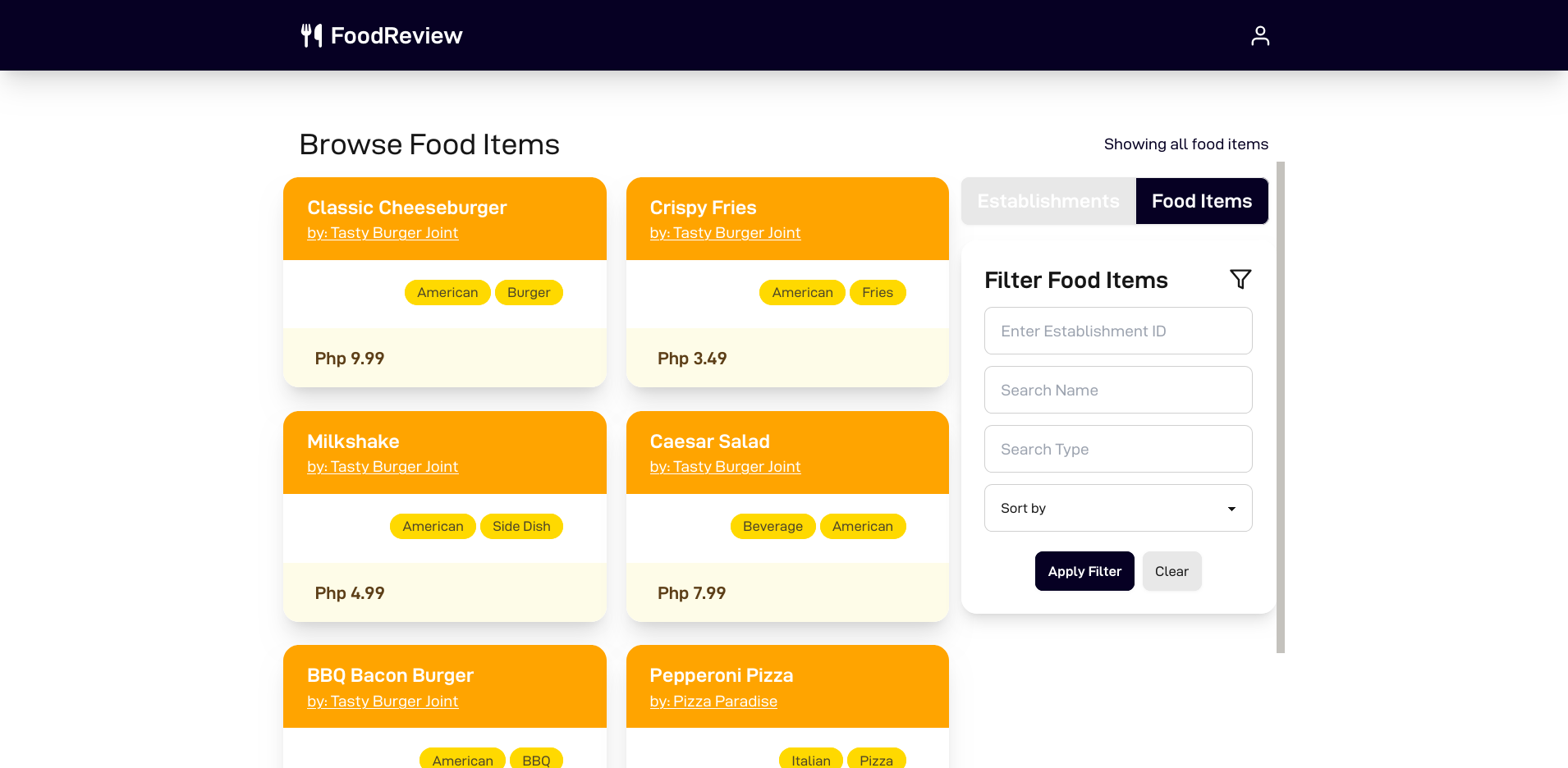 Preview image 4 of project Food Review