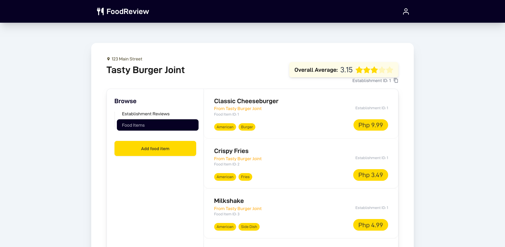 Preview image 5 of project Food Review