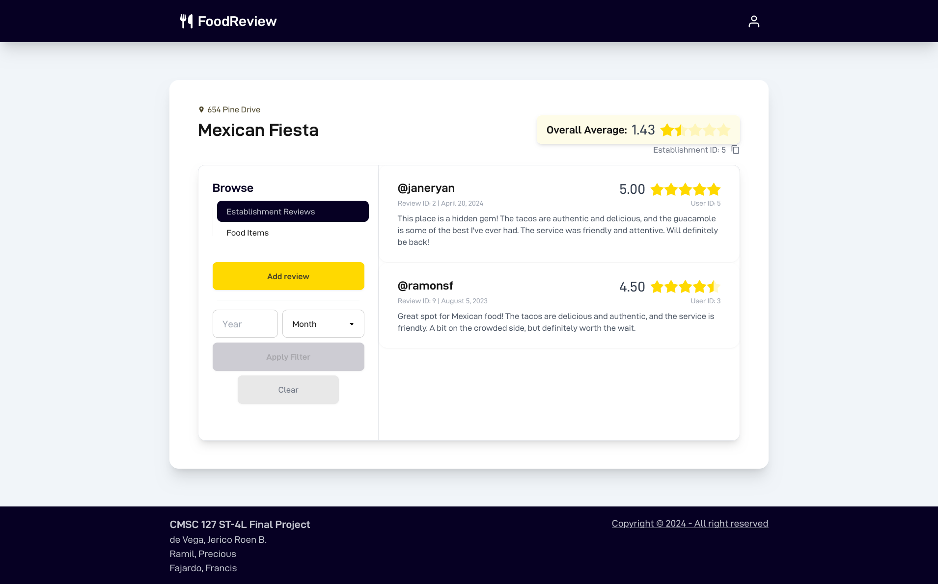 Preview image 6 of project Food Review