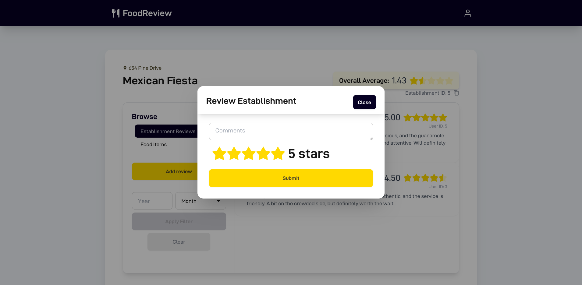 Preview image 7 of project Food Review