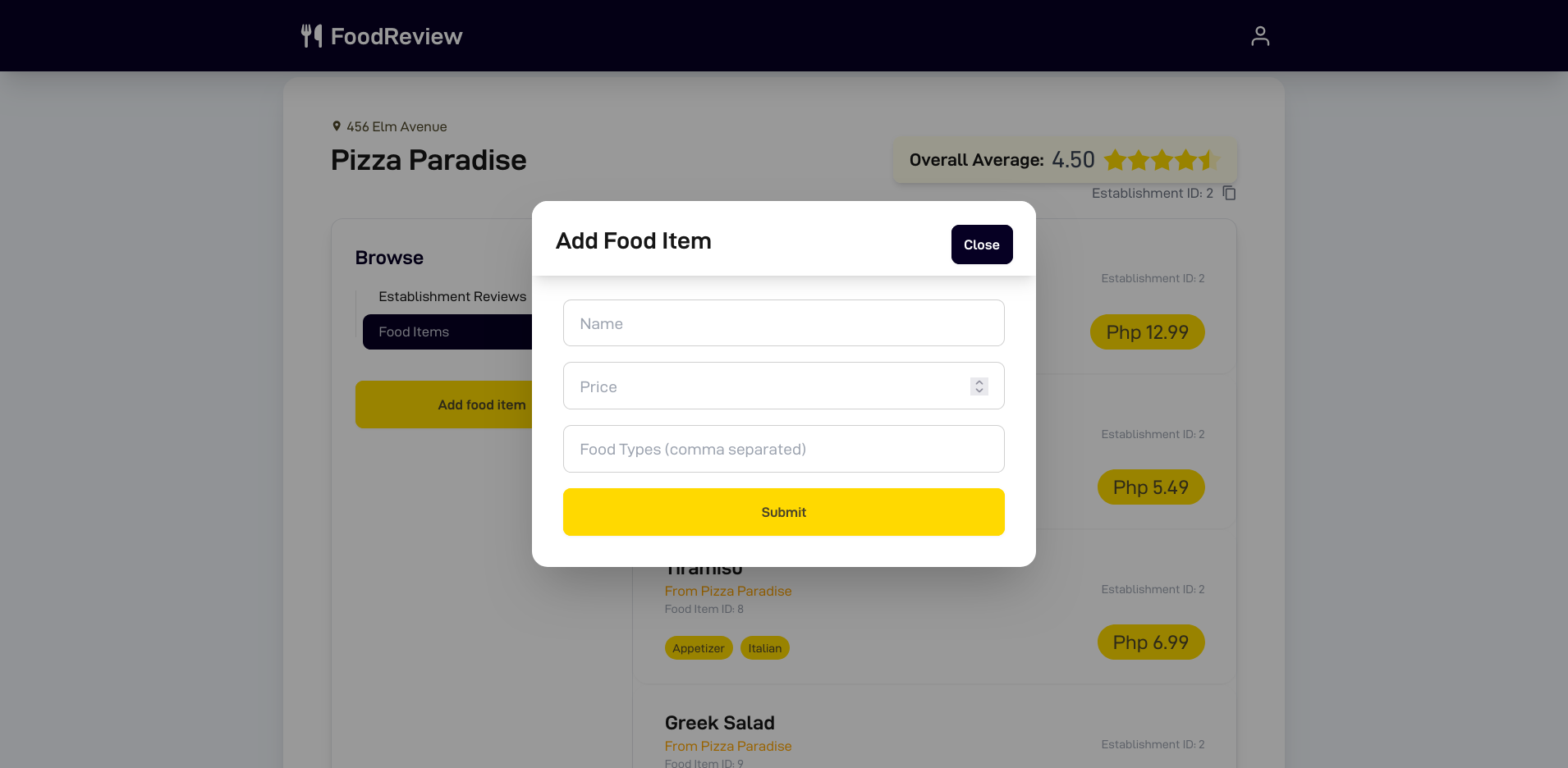 Preview image 8 of project Food Review